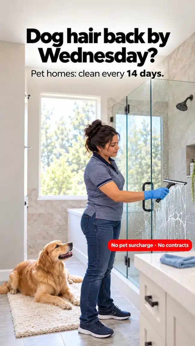 Clean bathroom with clear shower glass in an Allen, TX home